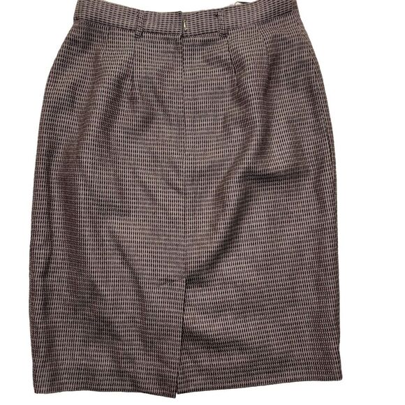 Vntg Breckenridge Houndstooth Wool Pencil Skirt Womens 10 Office Academia Preppy - Picture 5 of 8